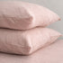 Two pink linen pillowcases