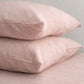 Two pink linen pillowcases